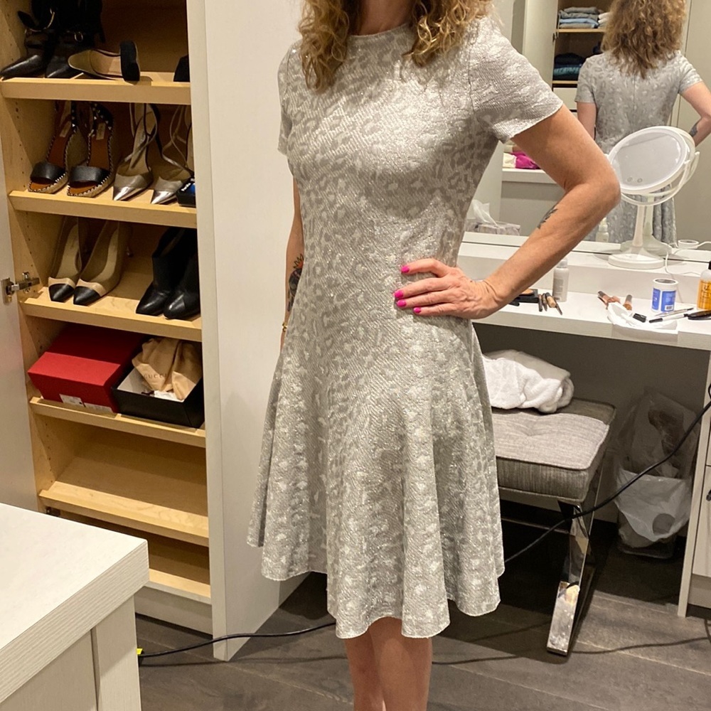 St. John silver leopard print dress